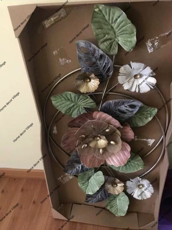 Luxury Blooming Flower Metal Wall Art with Led Light – Nature-Inspired Home Décor