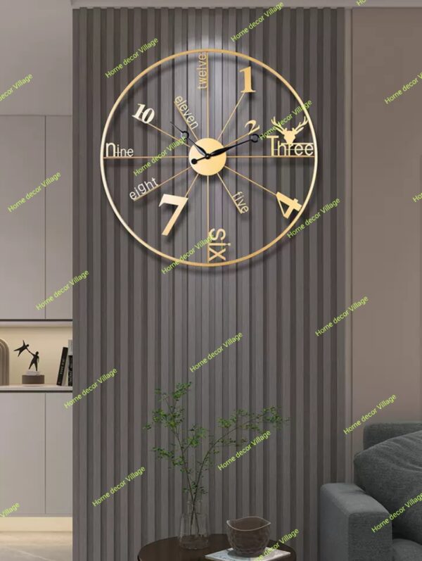 Modern Designer Metal Wall Clock – Functional Wall Art for Living Room
