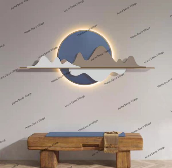 LED Metal Mountain Wall Art – Modern Landscape Lighted Wall Decor