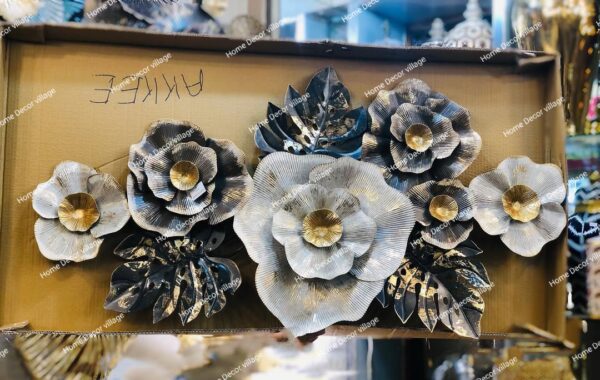 Luxury Floral Metal Wall Art – Handcrafted 3D Wall Hanging for Home Decor ( 50*26 inches )